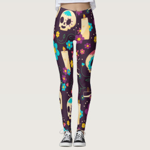 Adorables Day of the dead Calavara Stil Yoga Leggings