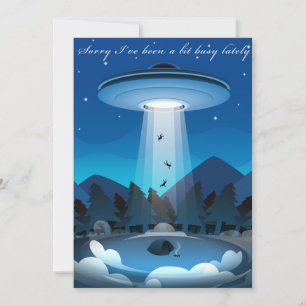 Adorables Funny UFO-kidnappningskort Tack Kort