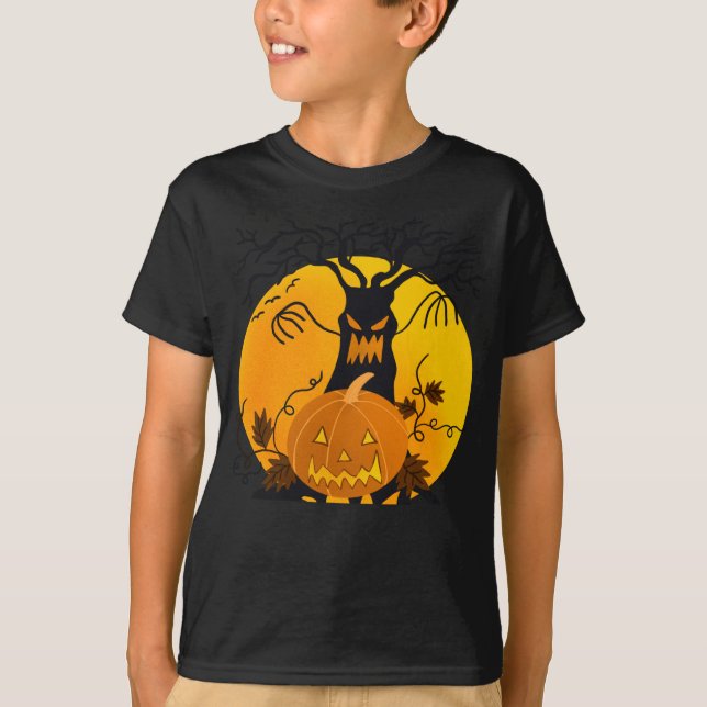Adorables Halloween Creepy Träd T Shirt (Framsida)