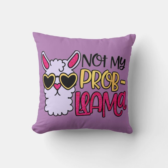 Adorables LLama Kärlek inte My Probllama Lila Kudde (Framsida)