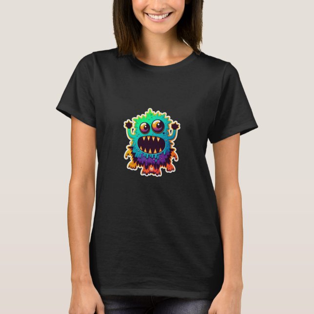 Adorably cute colorful monster character  29 t shirt (Framsida)