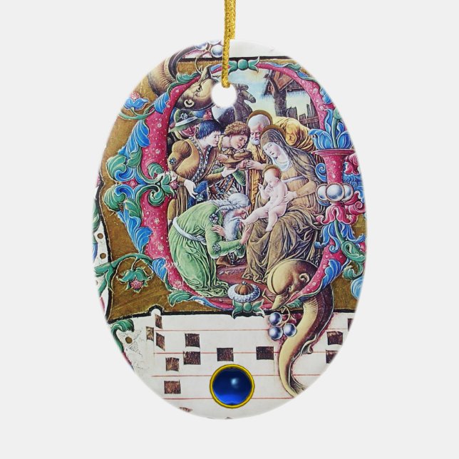 ADORATION AV MAGI,NATIV MONOGRAM MED DOLFIN C JULGRANSPRYDNAD KERAMIK (Framsidan)