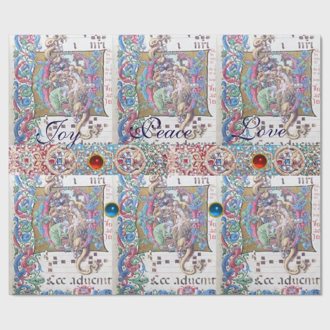 ADORATION AV MAGI, NATIVITETSMONOGRAM MED DOLFIN PRESENTPAPPER (Platt)