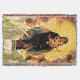 Adoration Blanket Jesus & Virgin Mary & Änglar Mysfilt