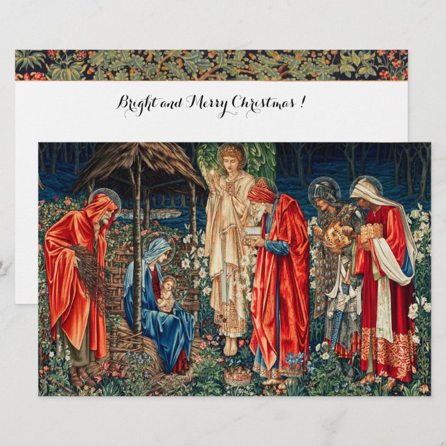 ADORATION MAGI Morris,Burne-Jones Brevpapper (Fram/baksida)