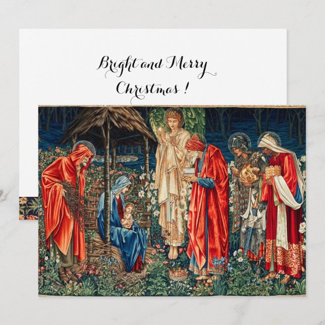 ADORATION MAGI Morris,Burne-Jones-jul Kort (Fram/baksida)