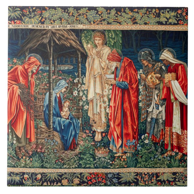 ADORATION MAGI Morris,Burne-Jones Kakelplatta (Framsidan)