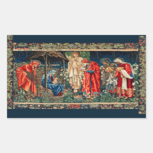 ADORATION MAGI Morris,Burne-Jones Rektangulärt Klistermärke