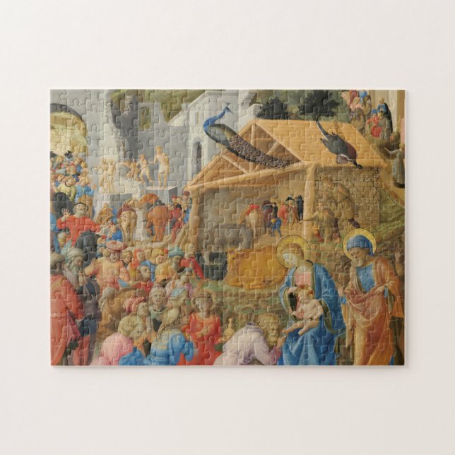 Adoration of Magi Fra Angelico Fra Filippo Lippi Pussel (Horisontell)