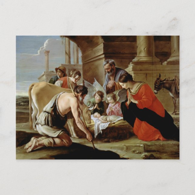 Adoration of the Shepherdss, 1638 Vykort (Framsida)