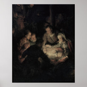 Adoration of the Shepherdss, Detailed, 1646 Poster