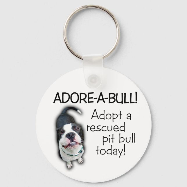 Adore-A-Bull Pit Bull! Nyckelring (Framsida)