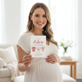 Adore A Girl Baby Shower Invitation Inbjudningar