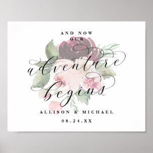 Adore Blommigt Äventyr påbörjar Chic Bröllop-signe Poster