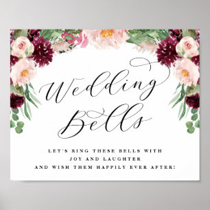 Adore Blommigt Bröllop Klockor Skicka av Bröllop-s Poster