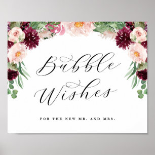 Adore Blommigt Bubbles Newlyed Sendoff Bröllop Sig Poster