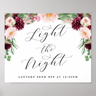 Adore Blommigt Light the Night Send Off Bröllop Si Poster