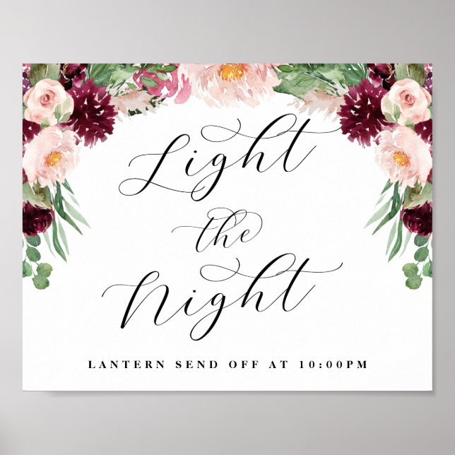 Adore Blommigt Light the Night Send Off Bröllop Si Poster (Framsidan)