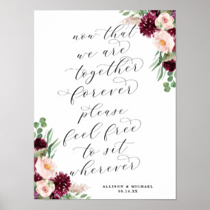 Adore Blommigt Skriptmottagningsgästens sätessky Poster