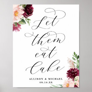 Adore-Blommigten låter dem skriva på Cake Bröllop Poster