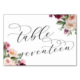 Adore Finare Calligraphy Wedding Reception 17 Bordsnummer