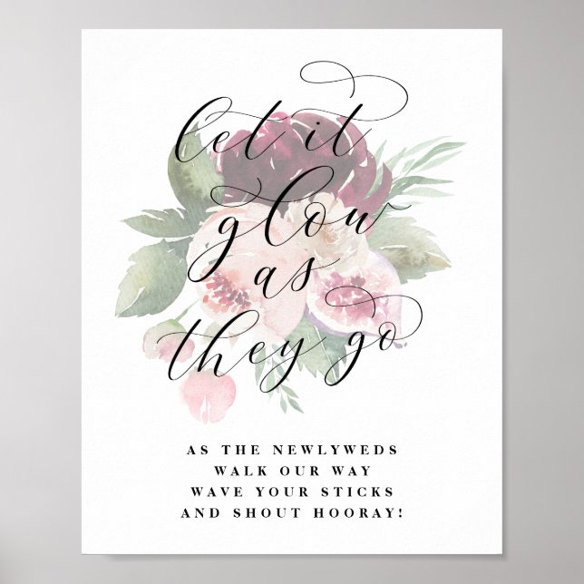 Adore Glow-Stick Nygift Avskedsbröllopsskylt Poster (Framsidan)