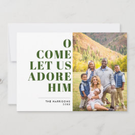 Adore Grönt och Vit Modern Religiösa Photo Julkort