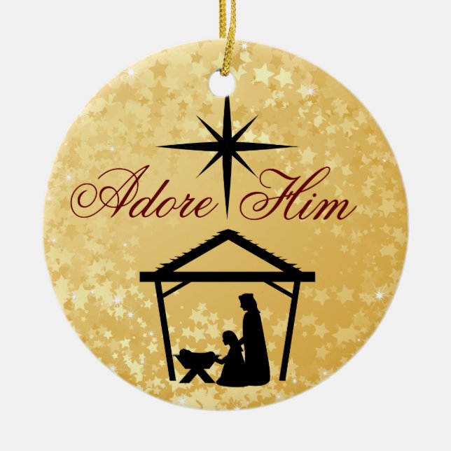 Adore Him - Nativitetsscen - Ornament (Framsidan)