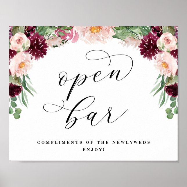 Adore Open Pub Calligraphy Wediting Sign Poster (Framsidan)