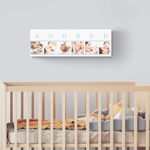 ADORED Baby Photo Collage Blue and White Canvastryck