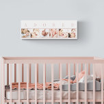 ADORED Baby Photo Collage Elegant Rosa and White Canvastryck<br><div class="desc">Skapa ditt eget utsträckta kanvastryck som är anpassat efter dina egna baby-foton. Den här designen är tillräckligt söt för att förskolan och eleganten ska kunna visas var som helst i ditt hem. Utformningen skrivs med ord "ADORED", där varje brev placeras ovanför ett av dina foton. Fotomallen är inställd så att...</div>