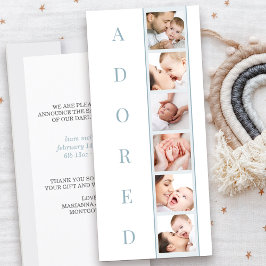 ADORED Stats Multi Photo Boy Birth-meddelande