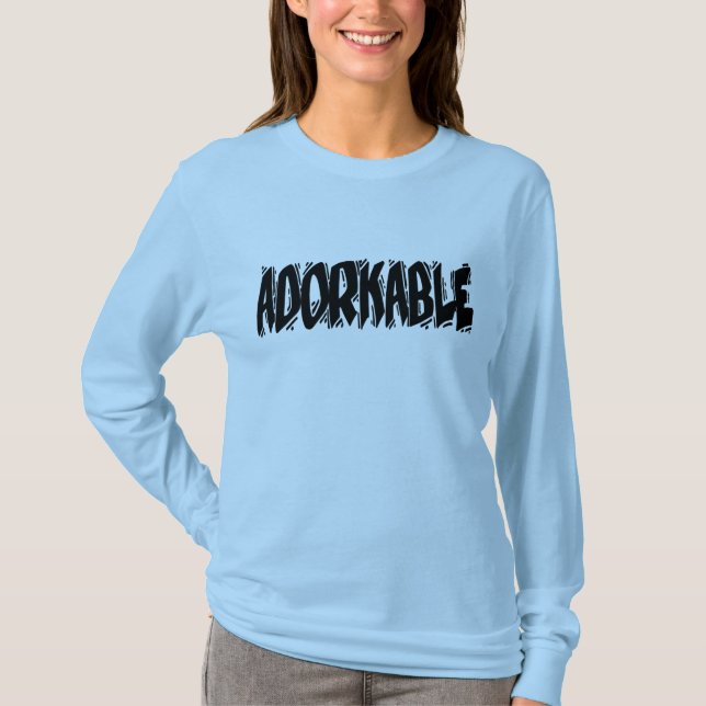 Adorkable mörk text t shirt (Framsida)