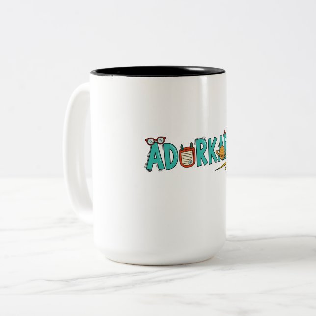 "Adorkable" Mugg - Perfekten Kopp för Nerds, Geeks (Framsida vänster)