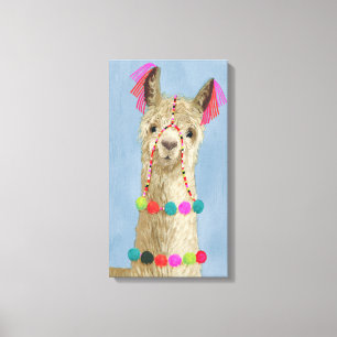 Adorned Llama - Beige Canvastryck