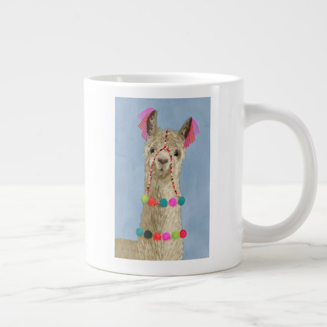 Adorned Llama - Beige Jumbo Mugg (Höger)