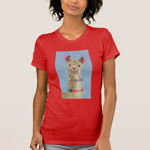 Adorned Llama - Beige T Shirt