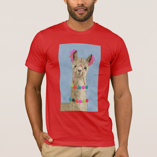 Adorned Llama - Beige T Shirt (Framsida)