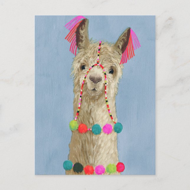 Adorned Llama - Beige Vykort (Framsida)
