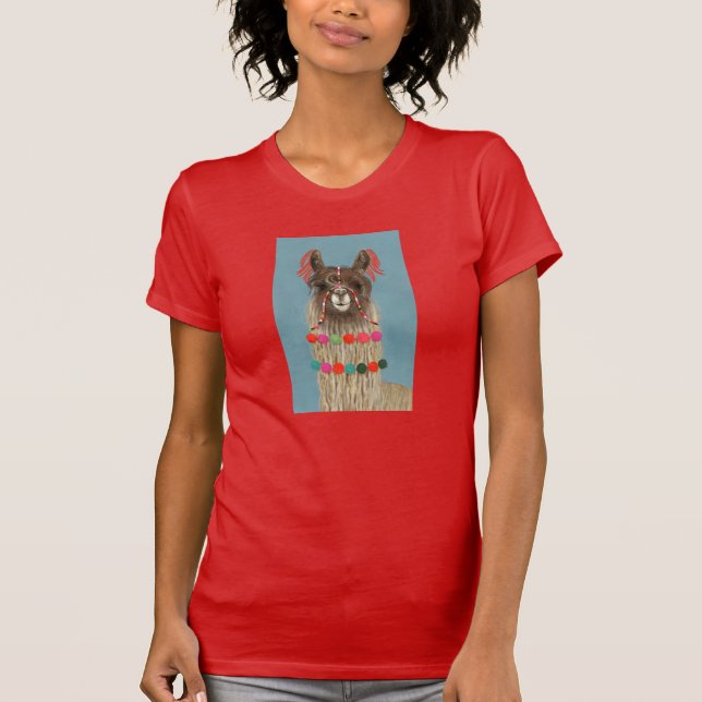 Adorned Llama - Brown T Shirt (Framsida)