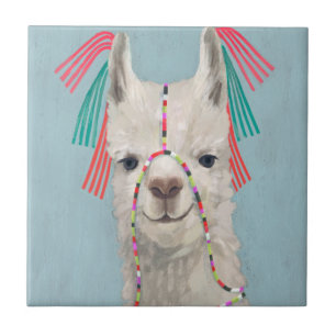 Adorned Llama - White Kakelplatta