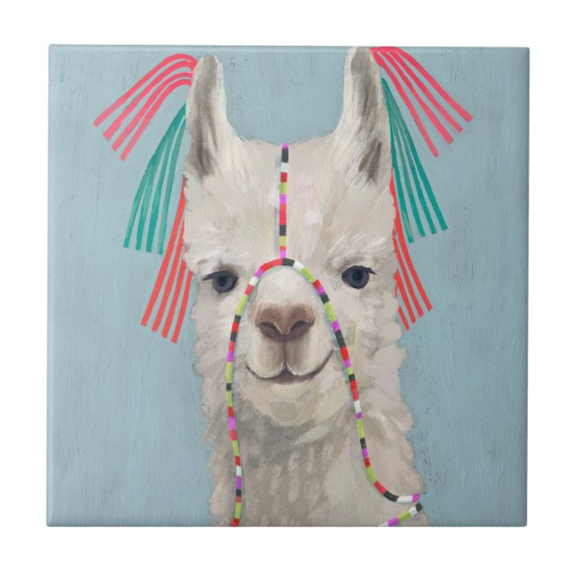 Adorned Llama - White Kakelplatta (Framsidan)