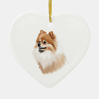 Adorno cerámico perro Pomerania Julgransprydnad Keramik