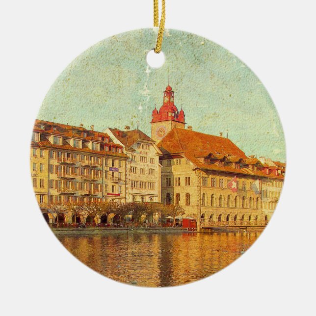 Adorno De Cerámica Polaroids från Lucerne Julgransprydnad Keramik (Framsidan)