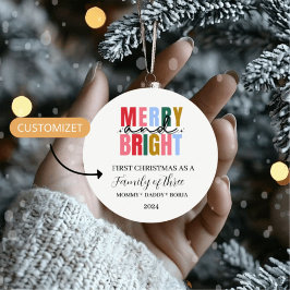 Adorno navideño de familia de tres julgransprydnad keramik