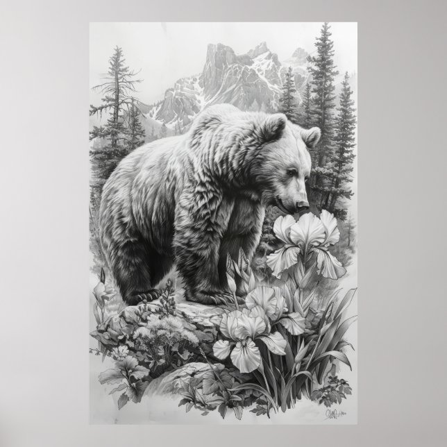 Ados Santos Filho Fullt-Length Bear Teckning Poste Poster (Framsidan)