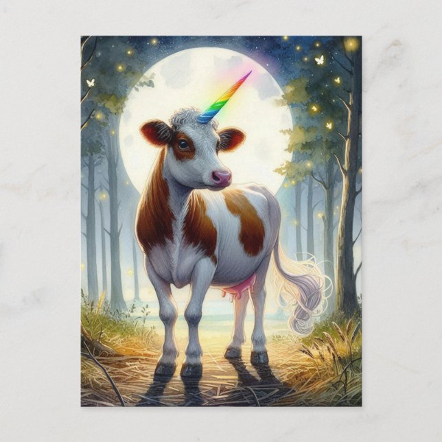 Adous Dairy Cow Unicorn Vykort (Framsida)