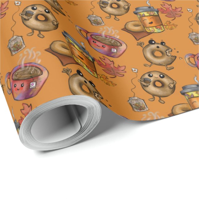 Adous Doughnut och Tea Presentpapper (Rullad Hörn)