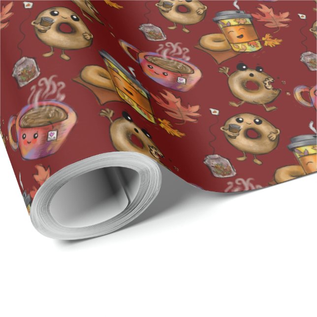 Adous Doughnut och Tea Presentpapper (Rullad Hörn)