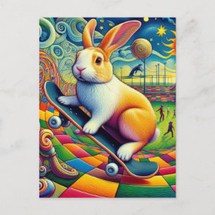 Adous Dutch Rabbit Skateboarding Vykort